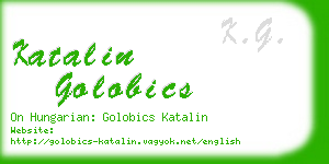 katalin golobics business card